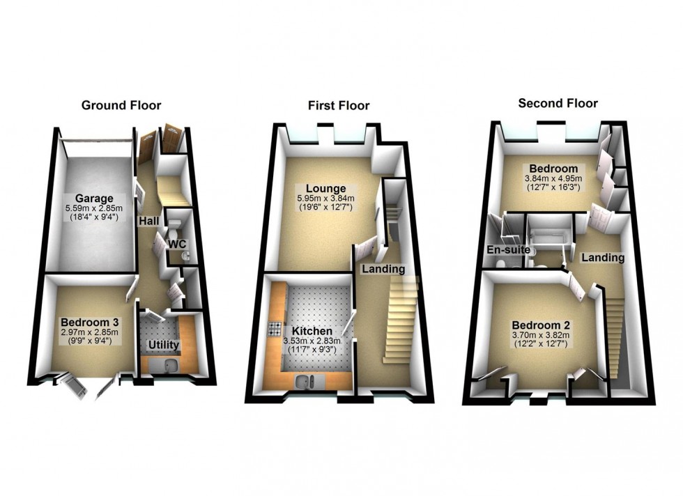 Floorplan for Amelia Crescent, Worthing