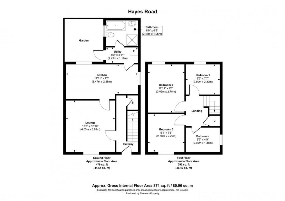 Floorplan for Hayes Road, Oldbury