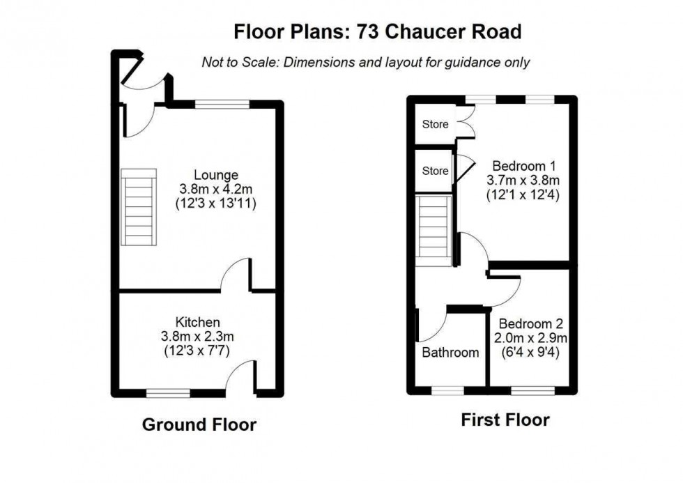 Floorplan for Chaucer Road, Workington