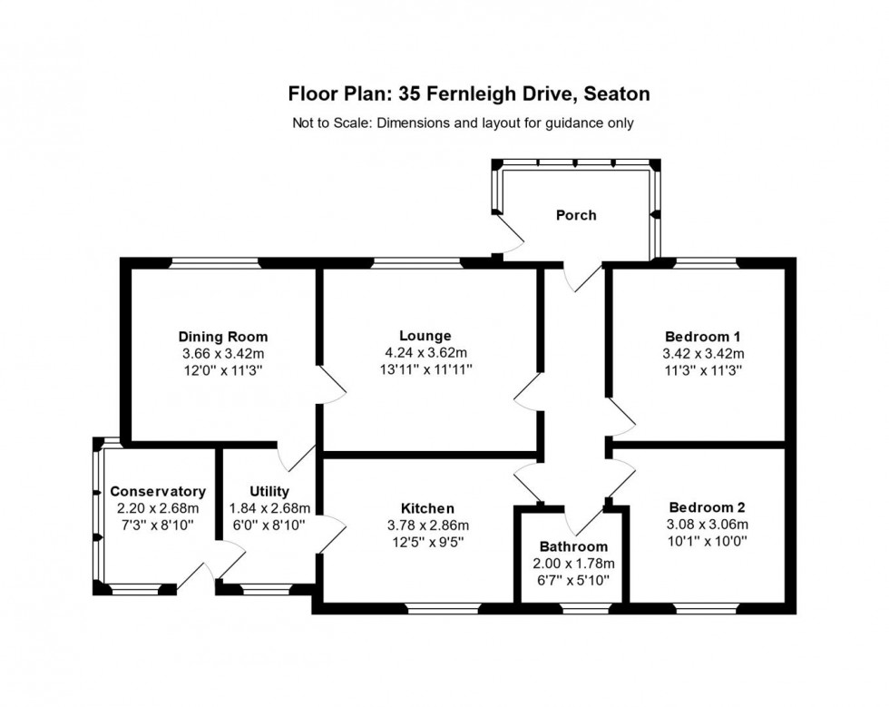 Floorplan for Fernleigh Drive, Seaton, Workington