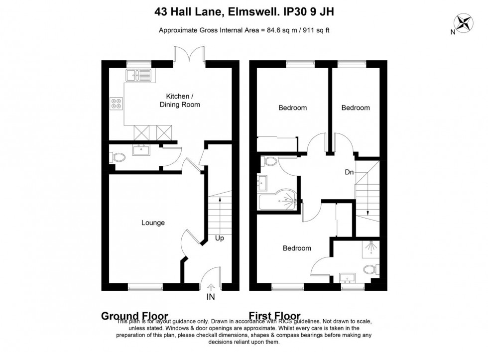 Floorplan for * UNEXPECTEDLY RE-AVAILABLE * Hall Lane, Elmswell, Bury St. Edmunds, IP30