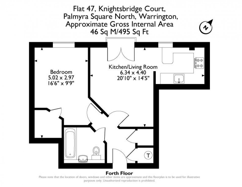 Floorplan for Knightsbridge Court, Palmyra Square North, Warrington