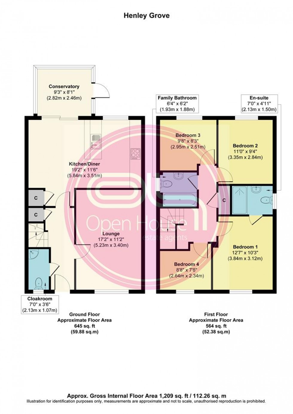Floorplan for Henley Grove, Church Gresley, Swadlincote
