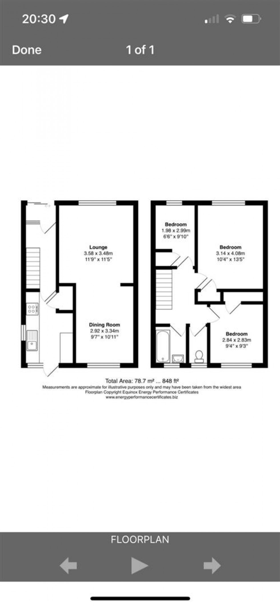 Floorplan for Allens Road, Ramsden Heath