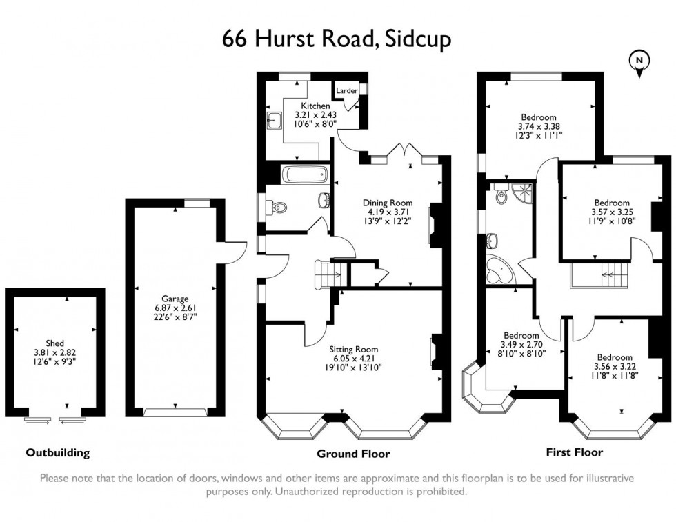 Floorplan for Hurst Road, Sidcup