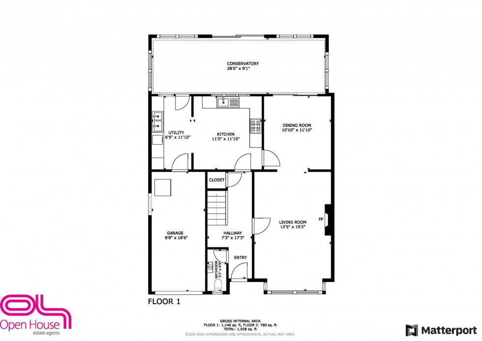 Floorplan for Ruskin Drive, Derrington