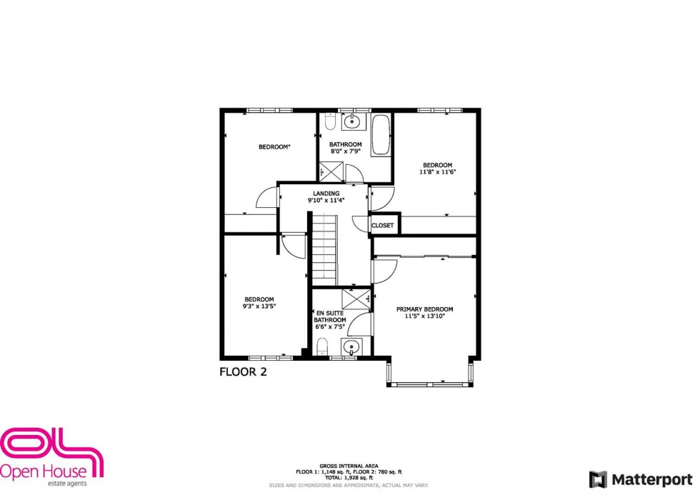Floorplan for Ruskin Drive, Derrington