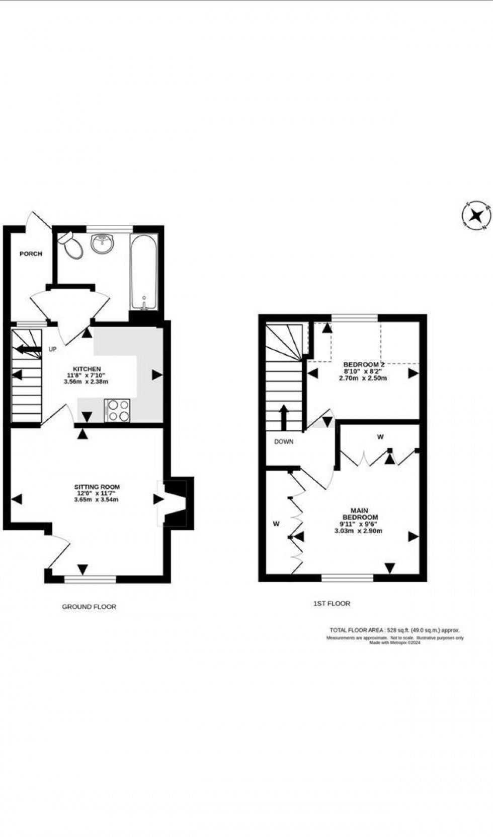 Floorplan for Withybed Corner, Walton On The Hill