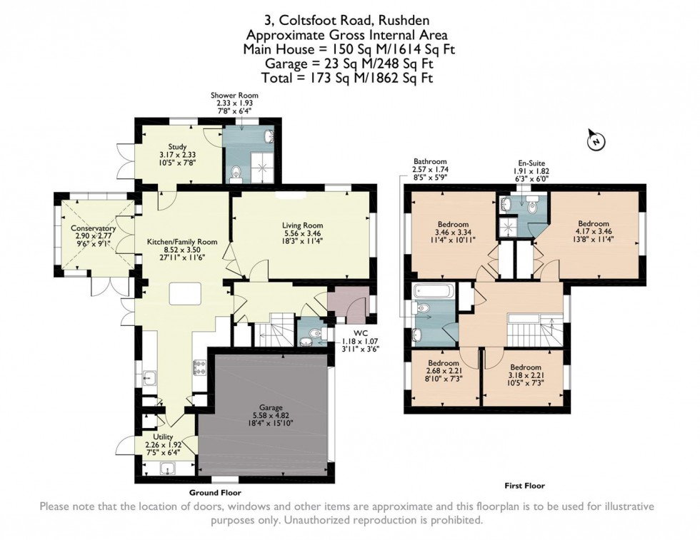Floorplan for Coltsfoot Road, Rushden