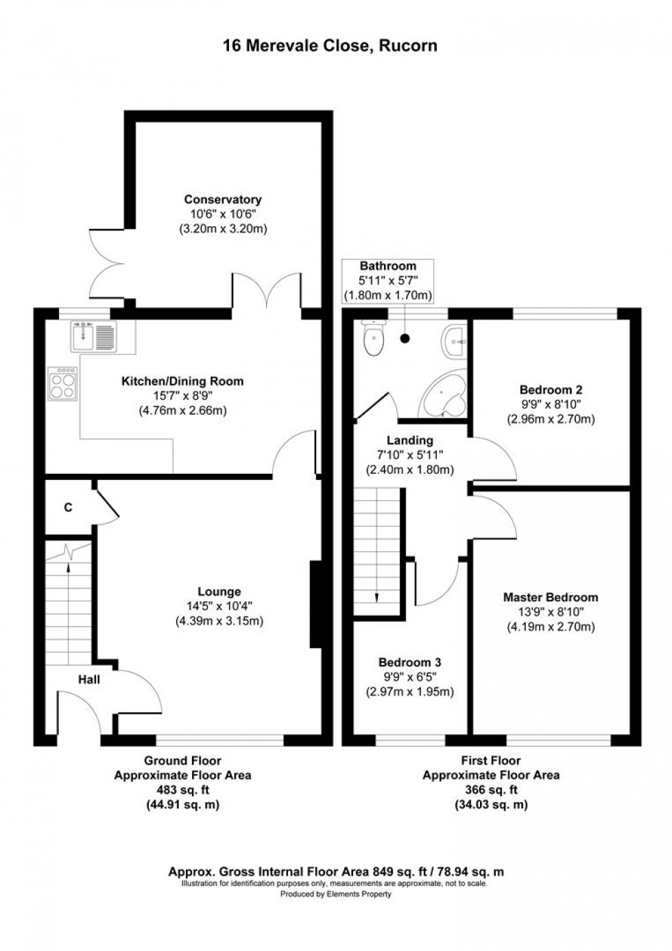 Floorplan for Merevale Close, Beechwood