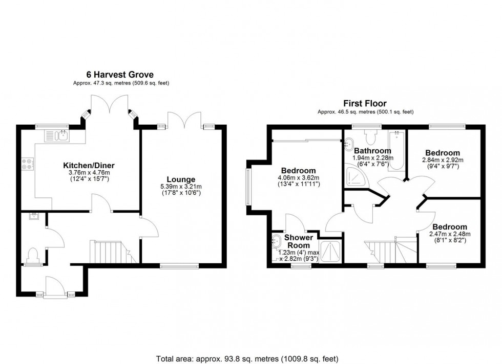 Floorplan for 6 Harvest Grove, Walsall