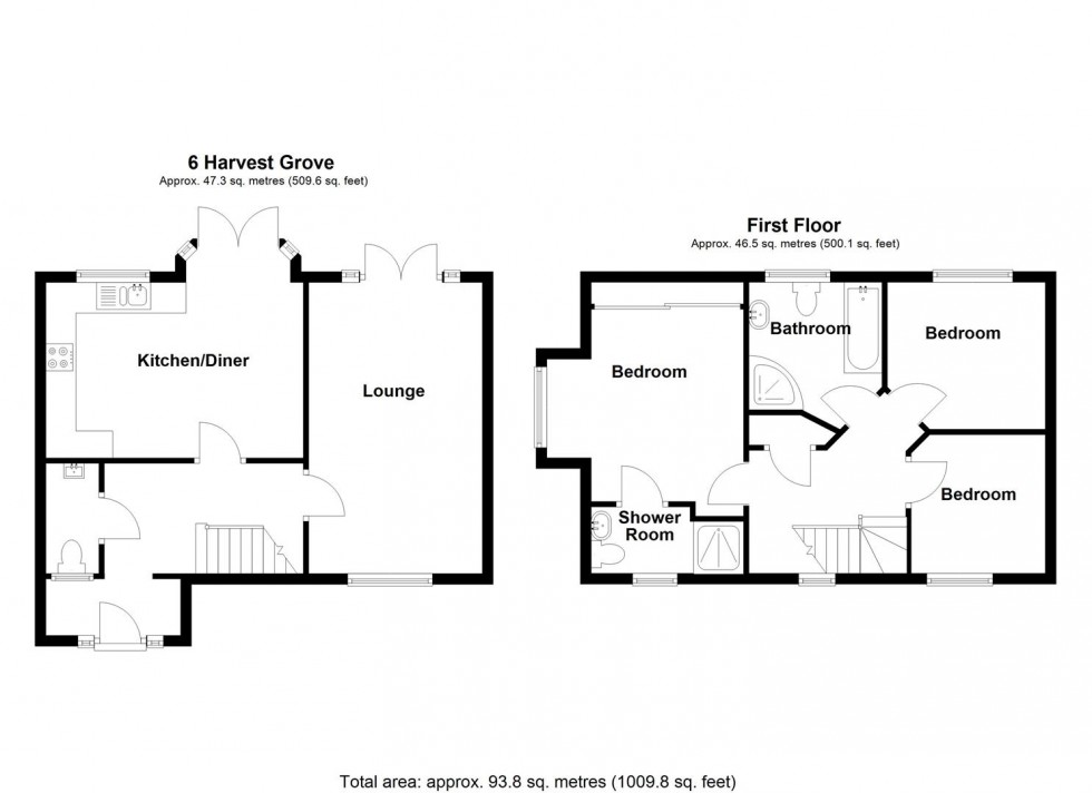 Floorplan for 6 Harvest Grove, Walsall