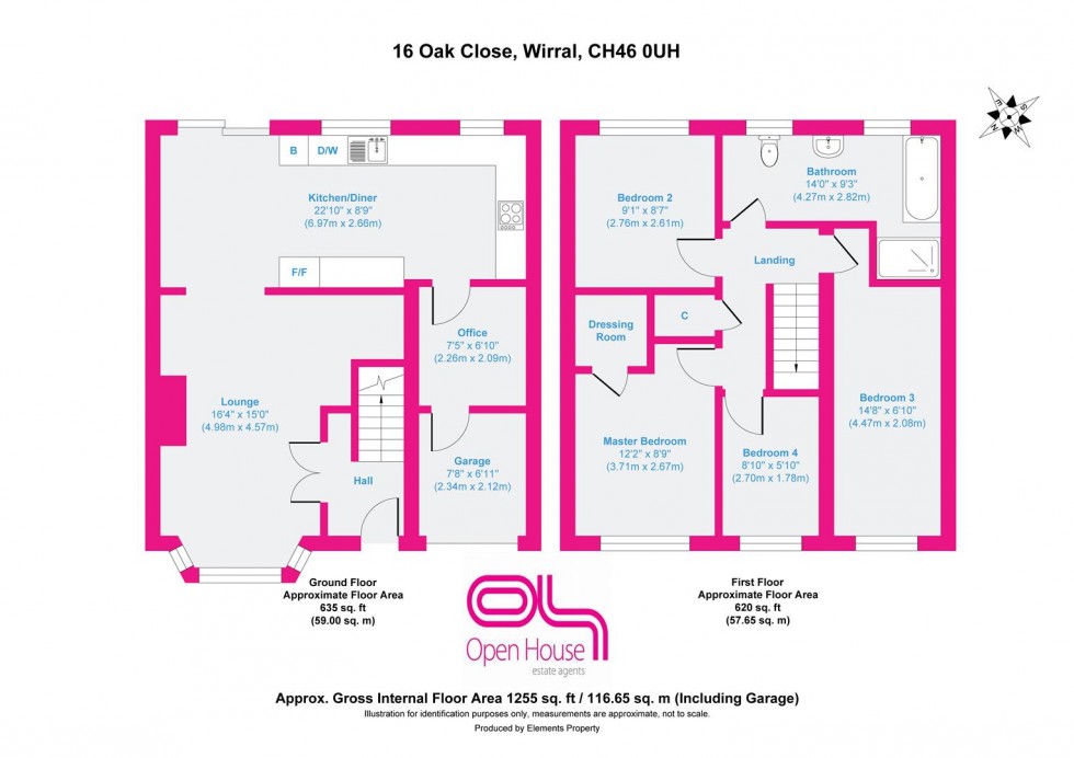 Floorplan for Oak Close, Wirral
