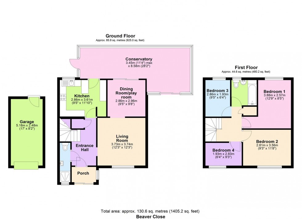 Floorplan for Beaver Close, Horsham