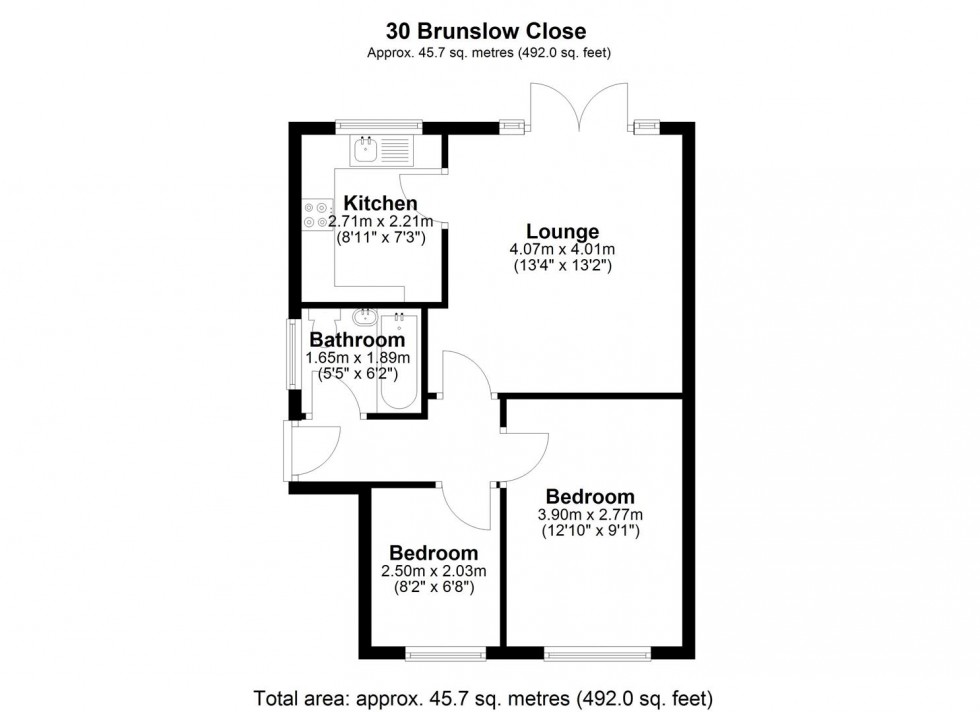 Floorplan for Brunslow Close, Willenhall