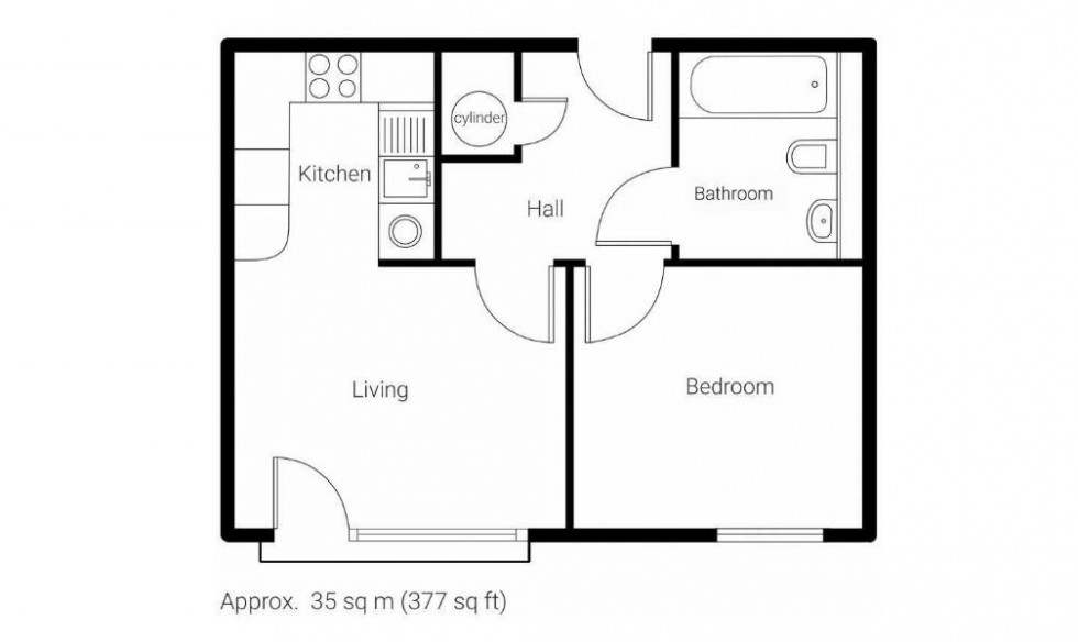 Floorplan for The Point, Whitehall Place, Leeds, LS12