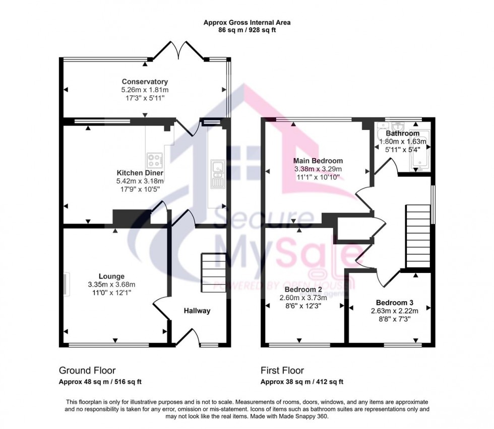 Floorplan for Sixth Avenue, Grantham