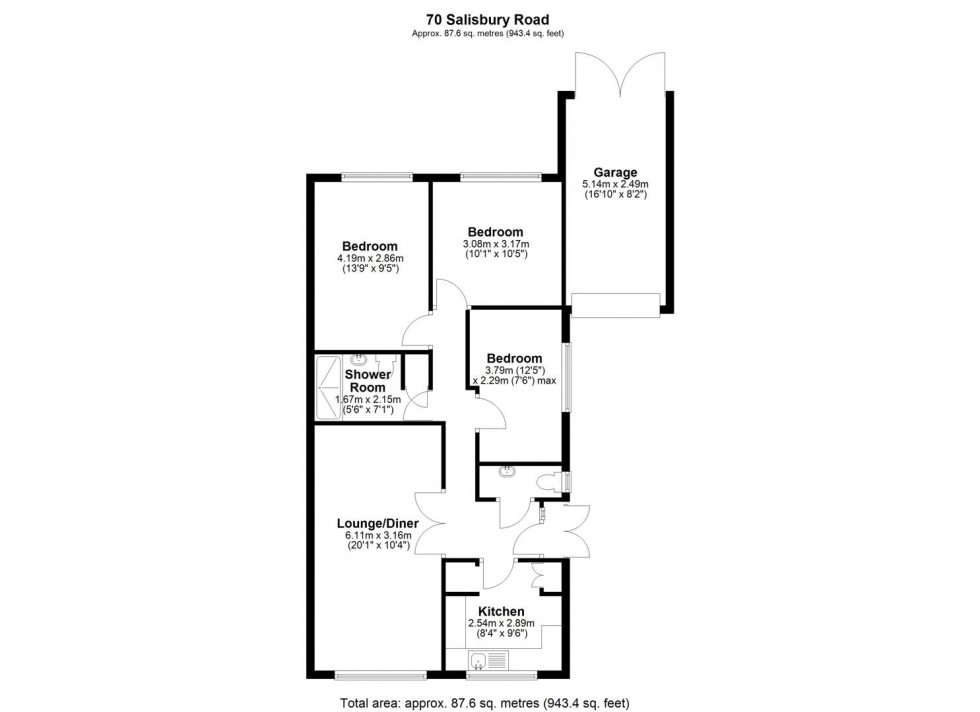 Floorplan for Salisbury Road, Stafford