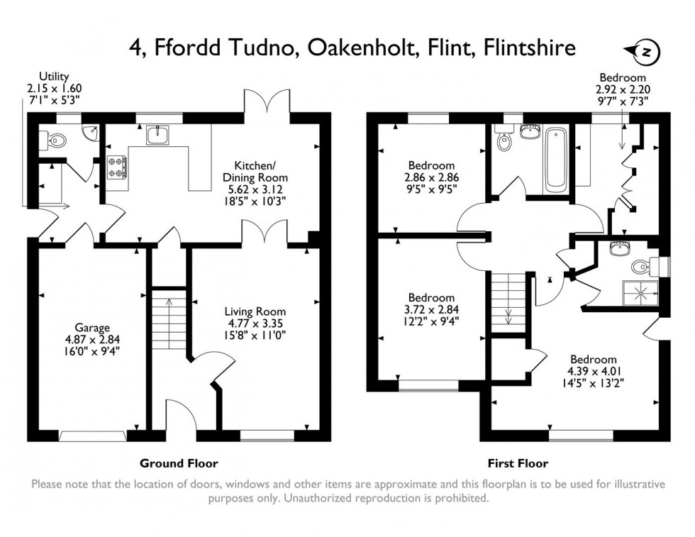 Floorplan for Ffordd Tudno, Oakenholt