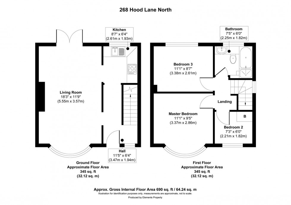 Floorplan for Hood Lane North, Great Sankey, Warrington