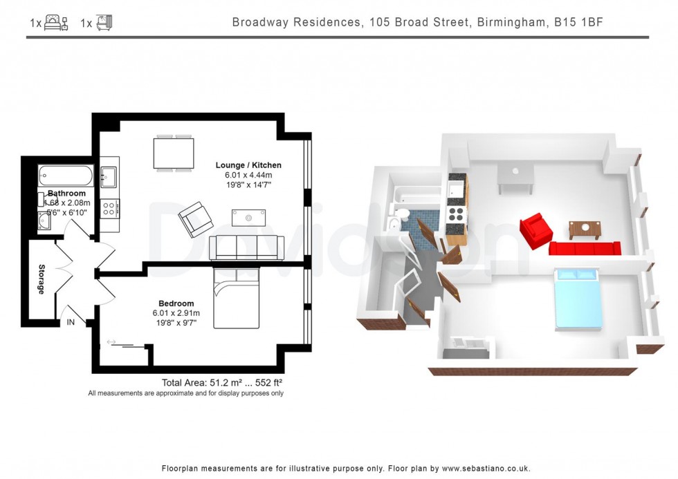 Floorplan for Broad Street, Birmingham