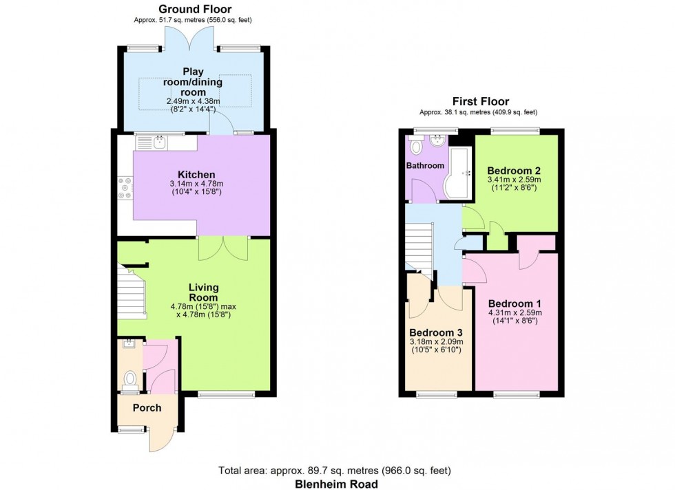 Floorplan for Blenheim Road, Horsham