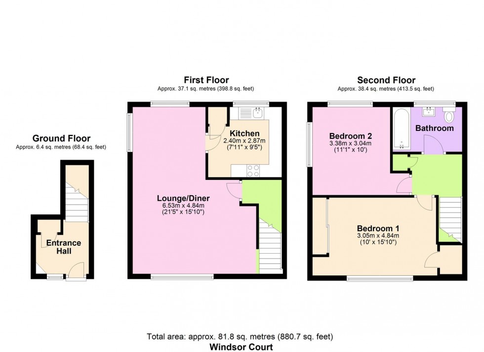 Floorplan for York Close, Horsham