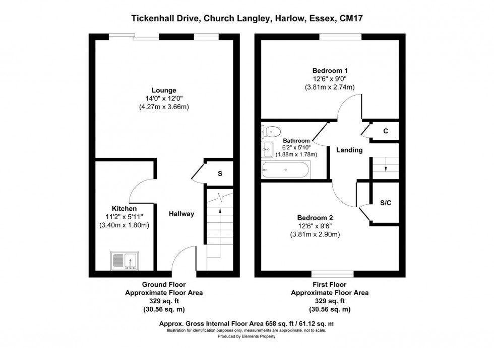 Floorplan for Tickenhall Drive,Church Langley Harlow Cm17