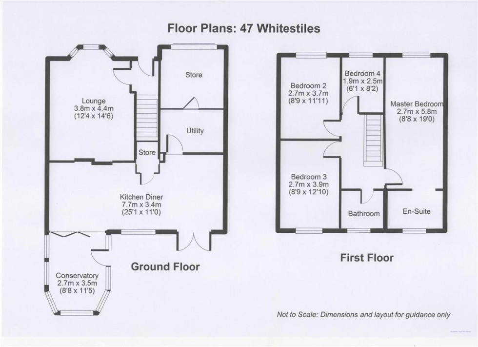 Floorplan for Whitestiles, High Seaton, Seaton