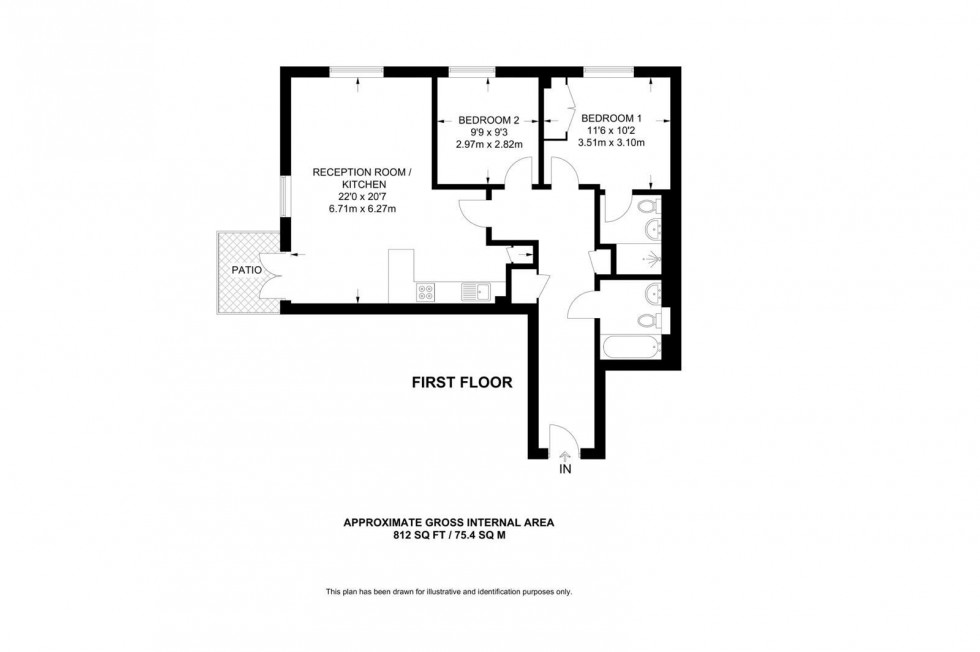 Floorplan for Beaumont Drive, Worcester Park