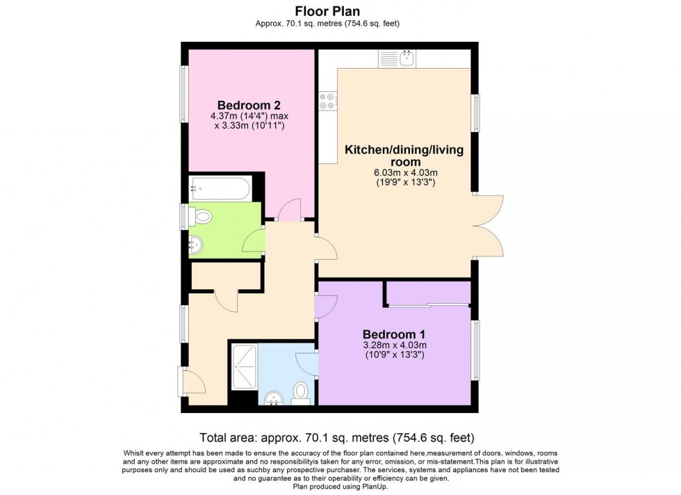 Floorplan for Bricklayer Lane, Faygate