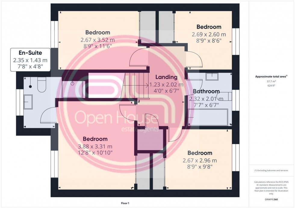 Floorplan for Oak Close, Castle Gresley