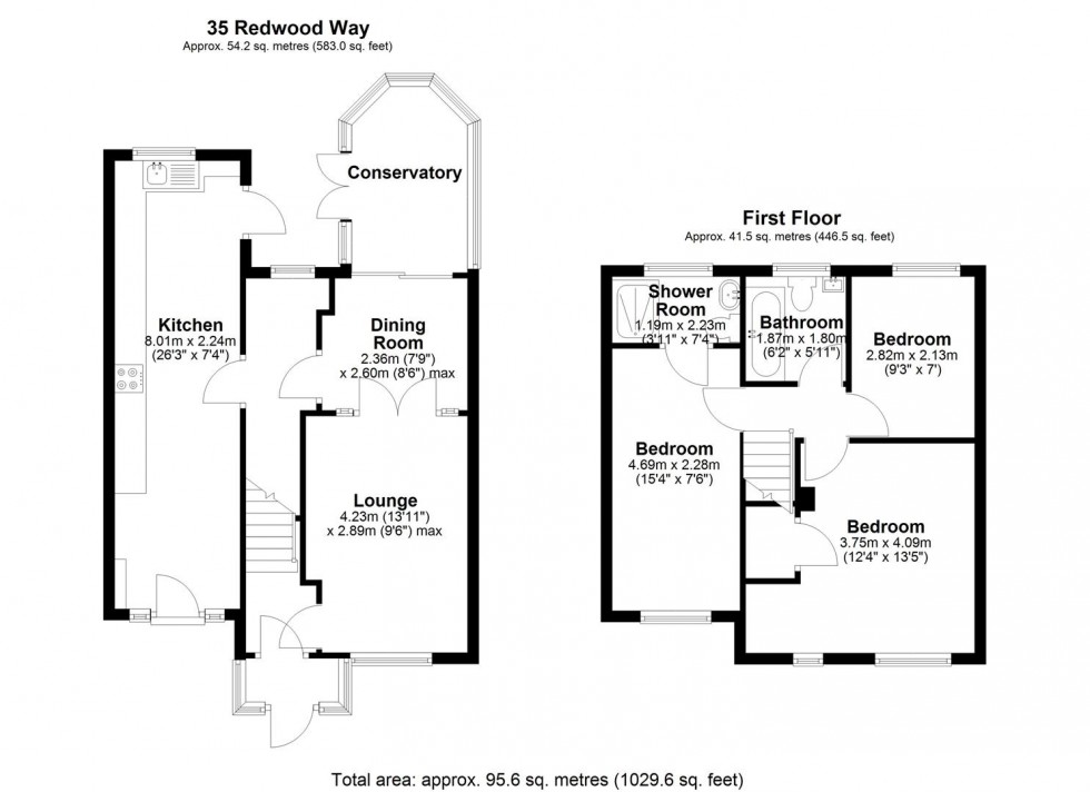 Floorplan for Redwood Way, Wolverhampton