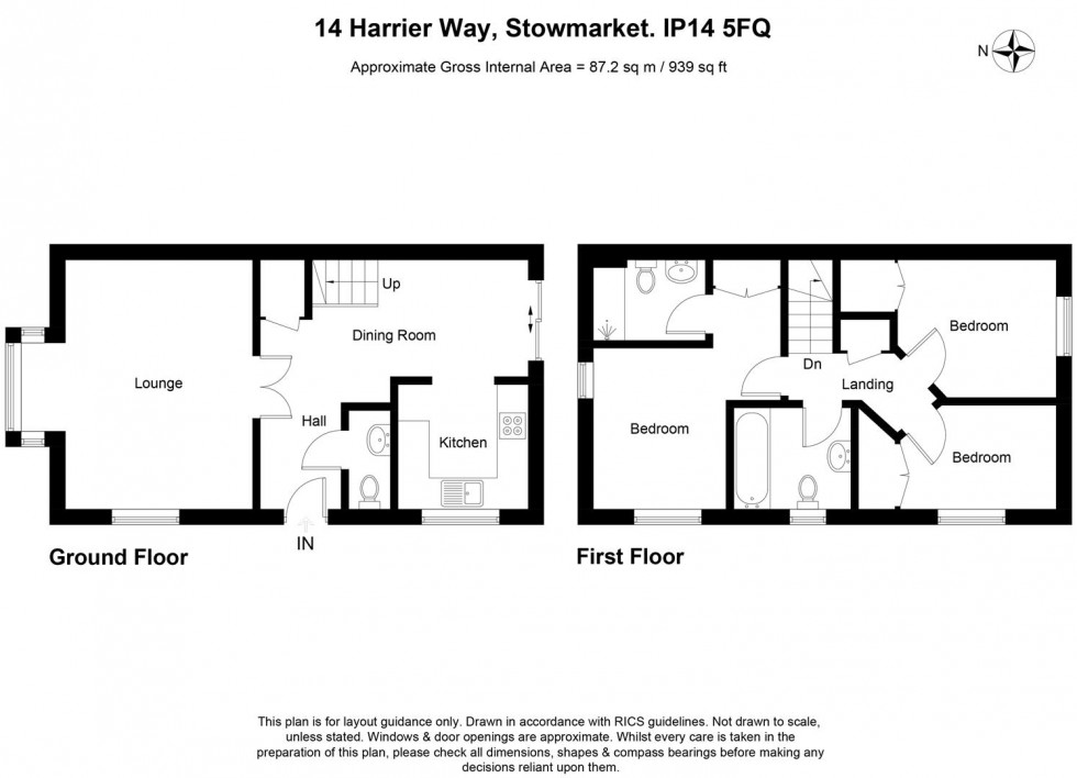 Floorplan for Harrier Way, Stowmarket, IP14
