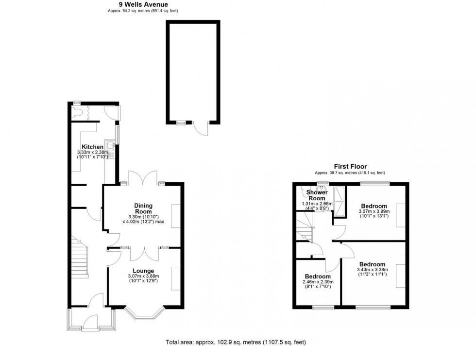 Floorplan for Wells Avenue, Darlaston
