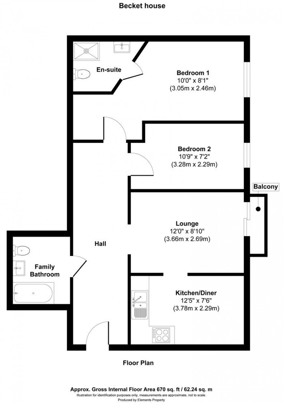 Floorplan for New Road, Brentwood