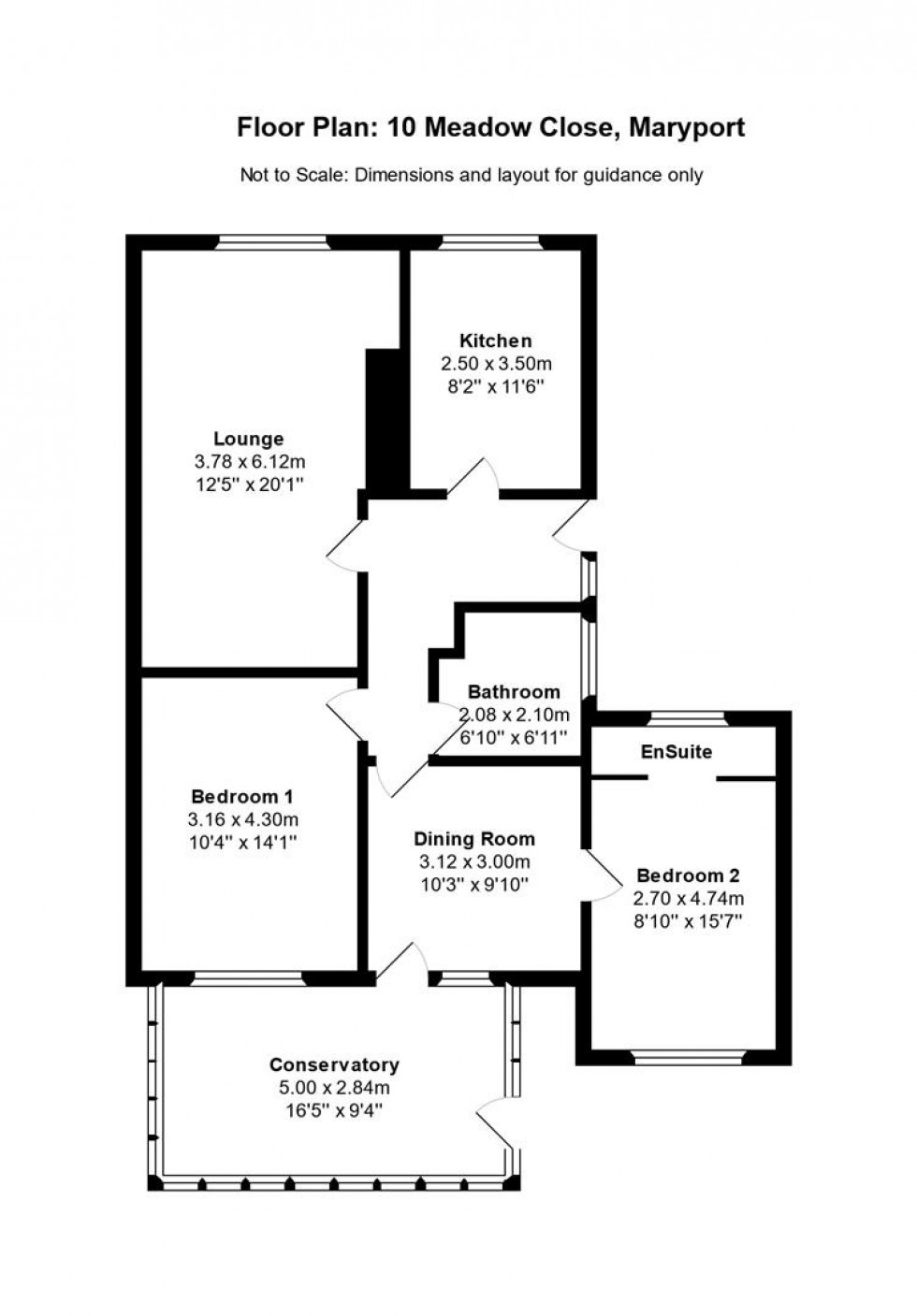 Floorplan for Meadow Close, Maryport