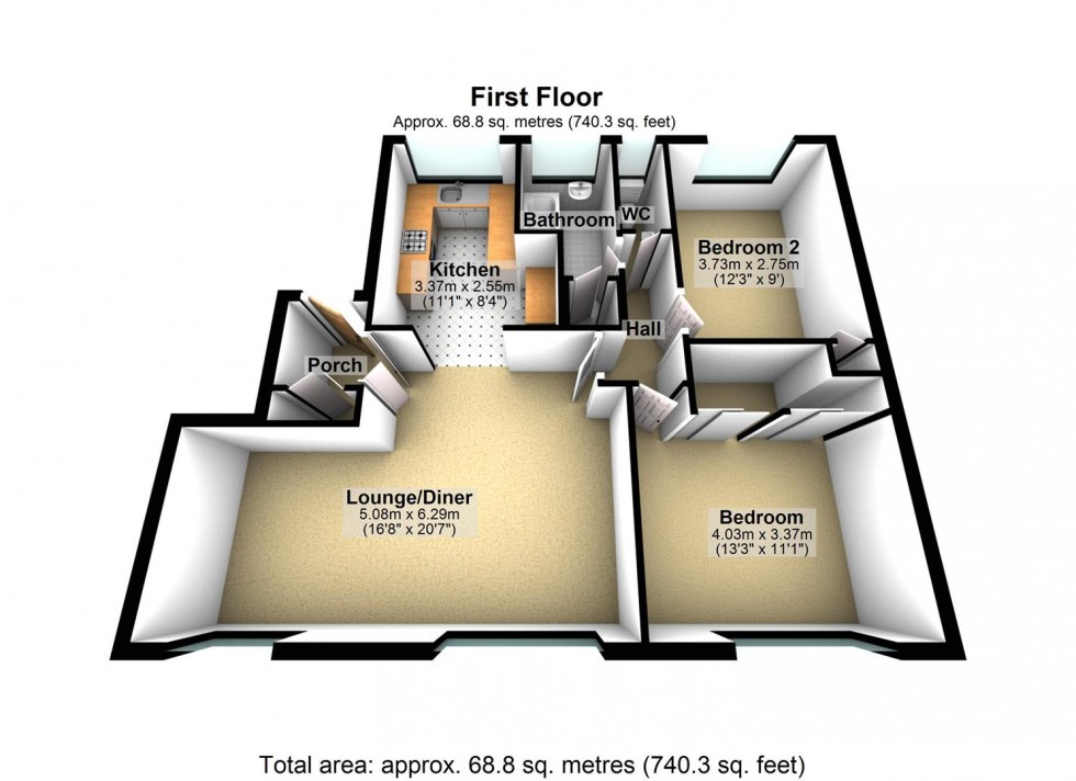 Floorplan for Norwich Court, Pevensey Garden, Worthing
