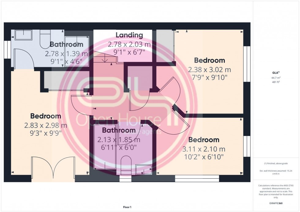 Floorplan for Starling Close, Branston, Burton-On-Trent