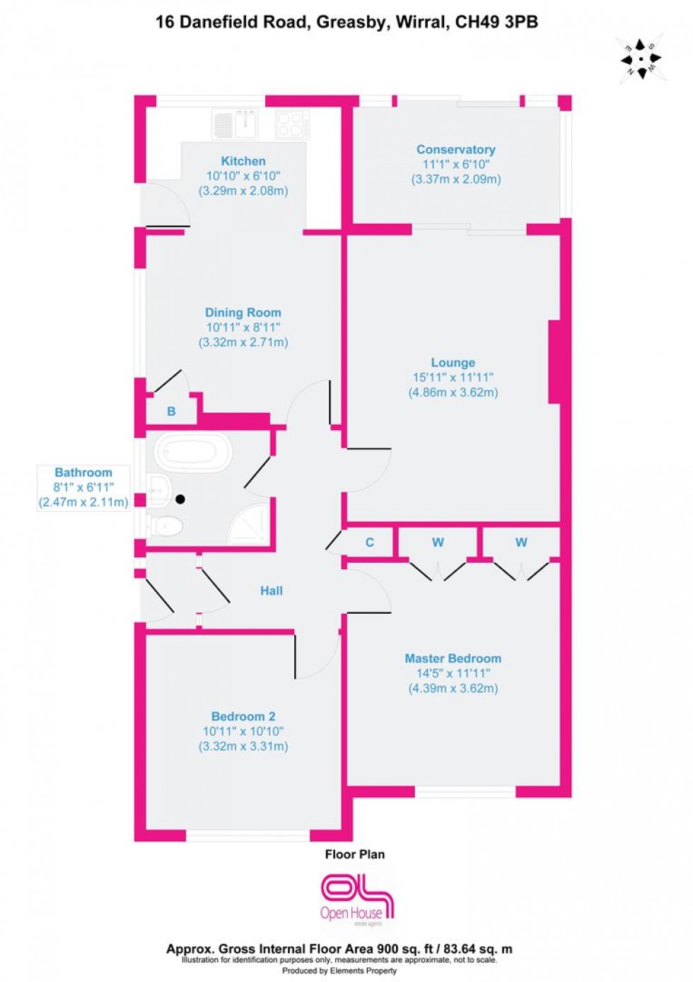 Floorplan for Danefield Road, Wirral