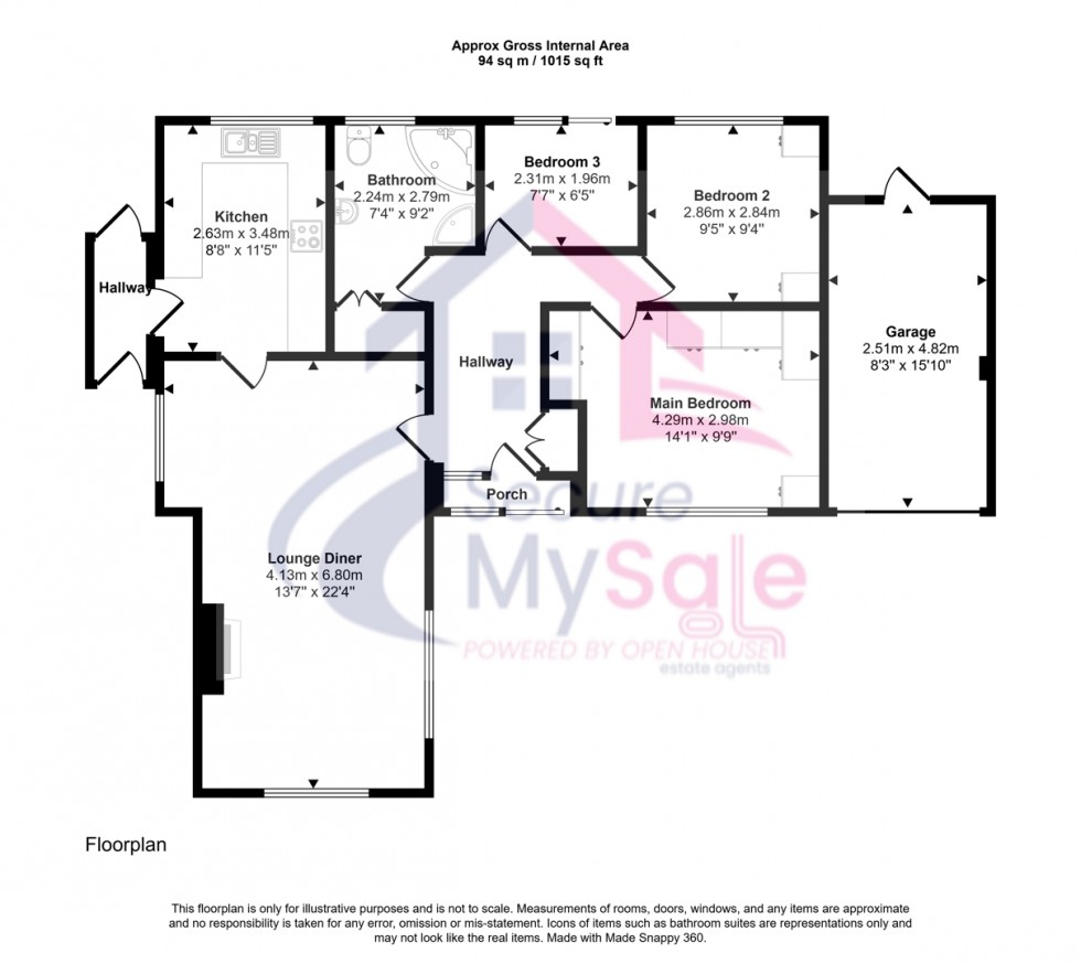 Floorplan for Ostler Close, Gonerby Hill Foot, Grantham