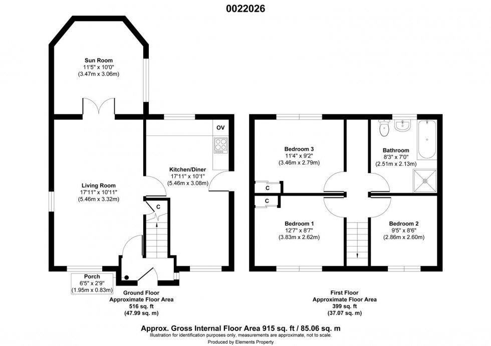 Floorplan for De La Mare Drive, Billingham