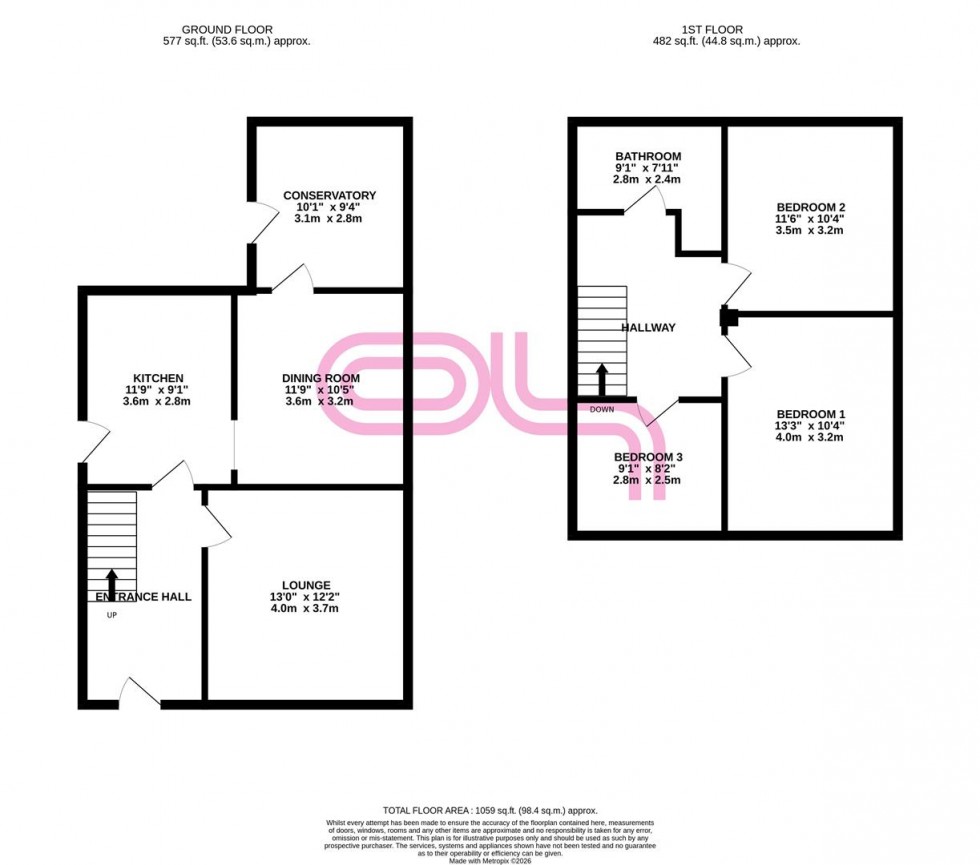 Floorplan for Sherborne Drive, Keighley