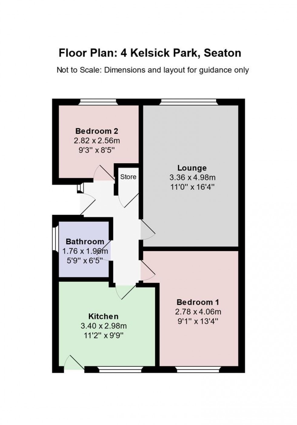 Floorplan for Kelsick Park, Seaton, Workington
