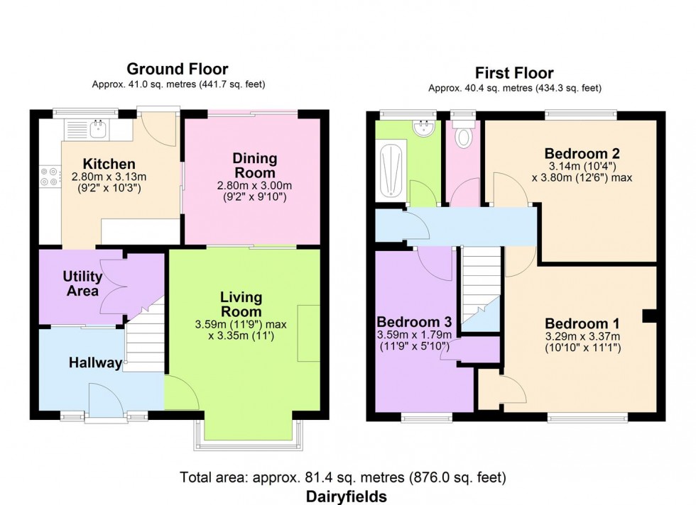 Floorplan for Dairyfields, Crawley