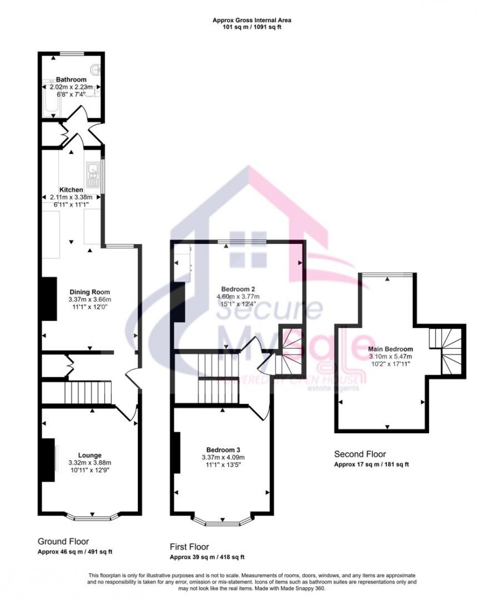 Floorplan for Bridge End Road, Grantham