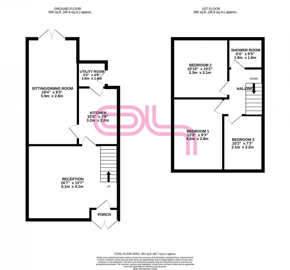 Floorplan for Cotswold Avenue, Shipley