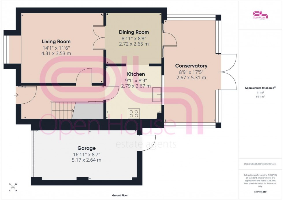 Floorplan for Damon Close, Peacehaven