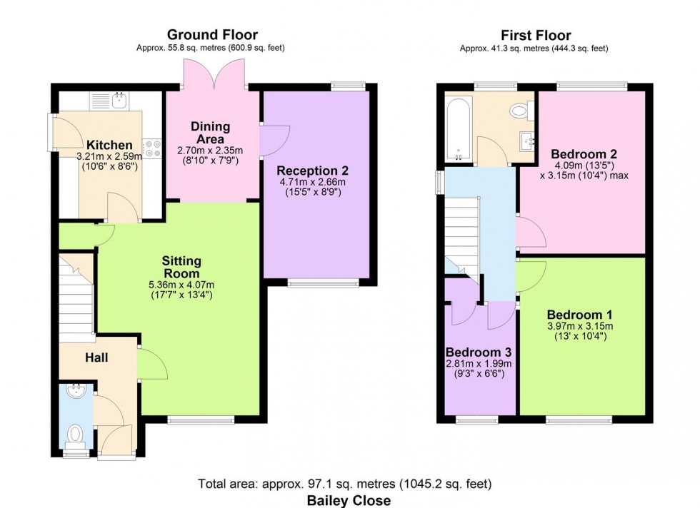 Floorplan for Bailey Close, Horsham