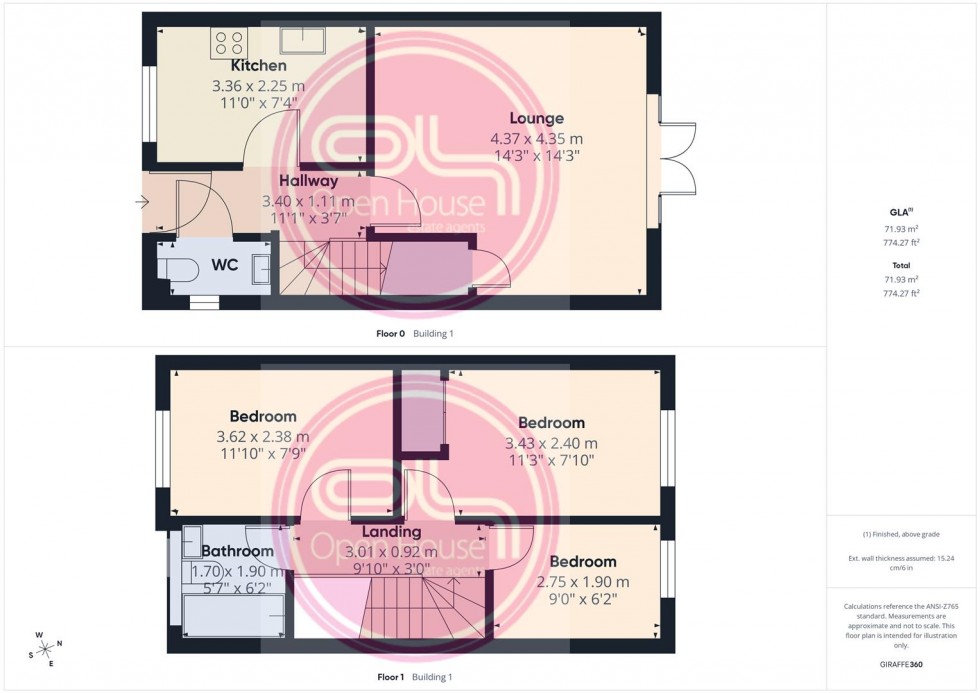 Floorplan for Butterfly Gardens, Woodville, Swadlincote